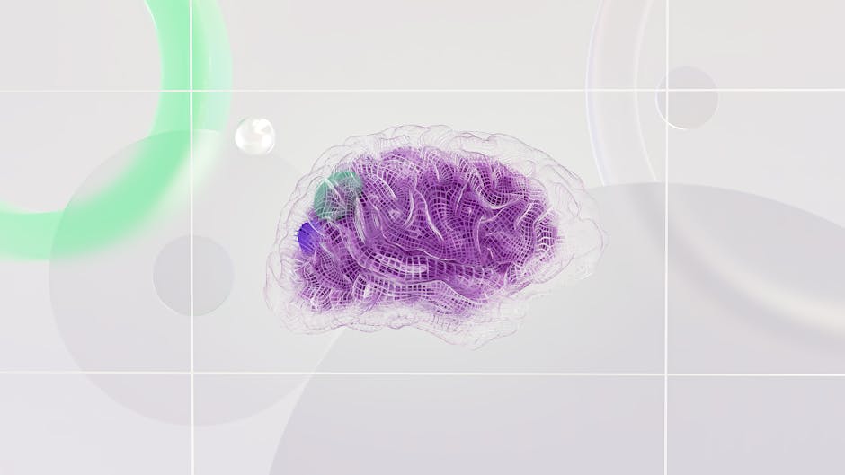 Abstract brain scan or neuroscience visualization showing attention and default mode network