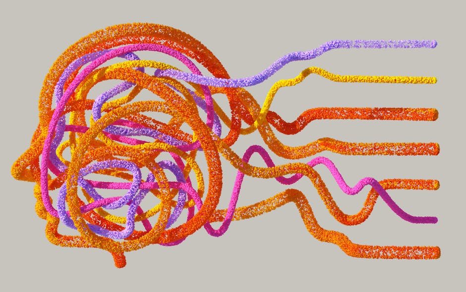 Abstract illustration of a brain and emotional pain, neuroscience concept