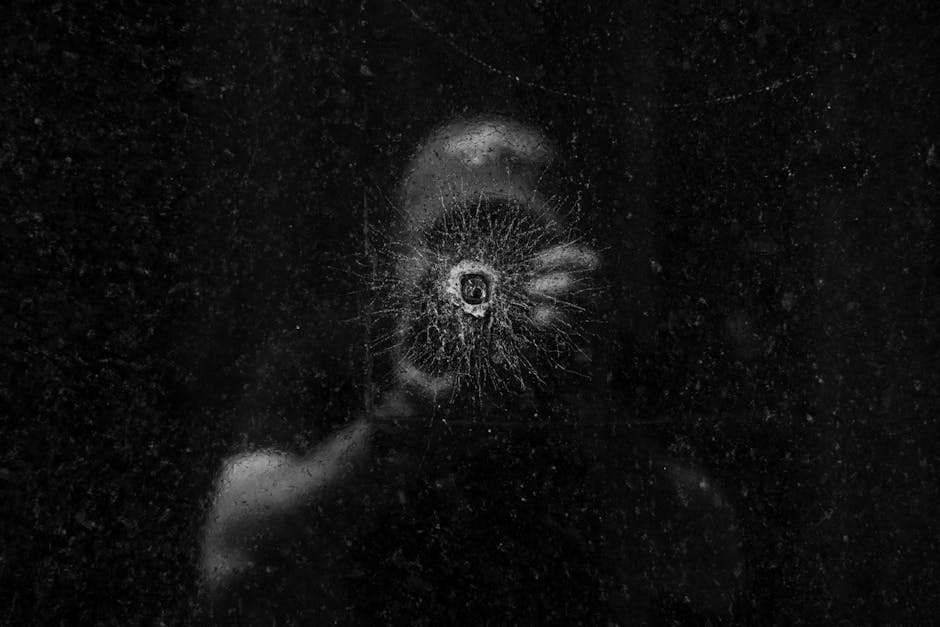 Abstract human silhouette with fragmented or blurred perception