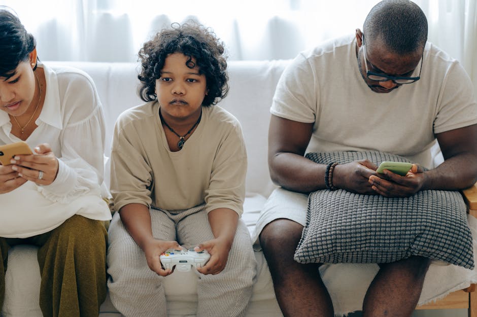 Person standing apart from friends and family, symbolizing social isolation and control