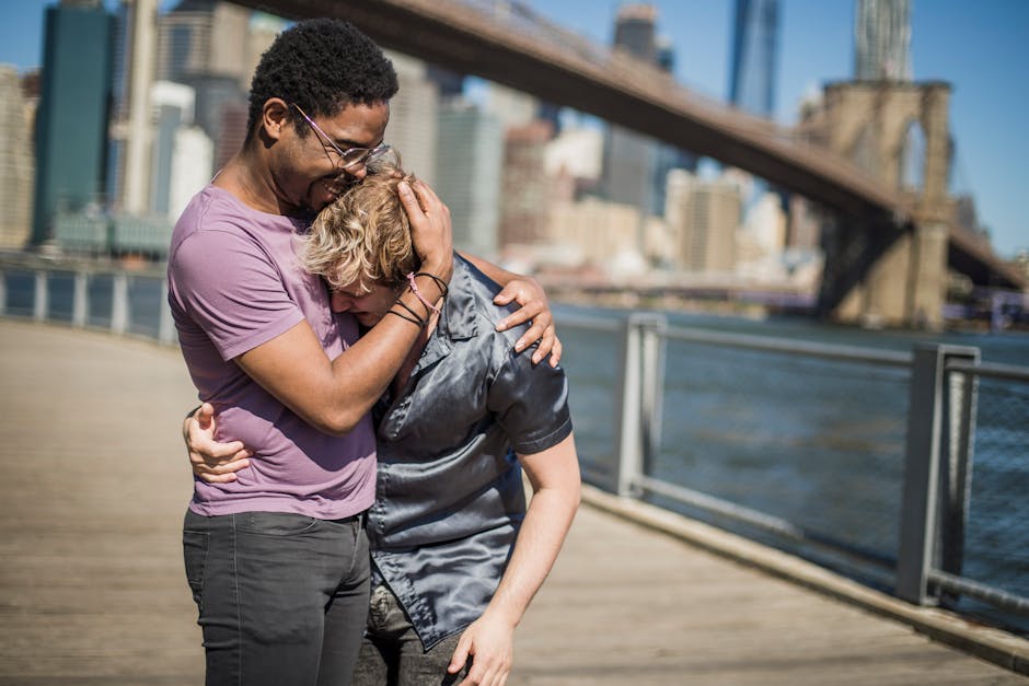 Supportive couple sharing good news and celebrating together