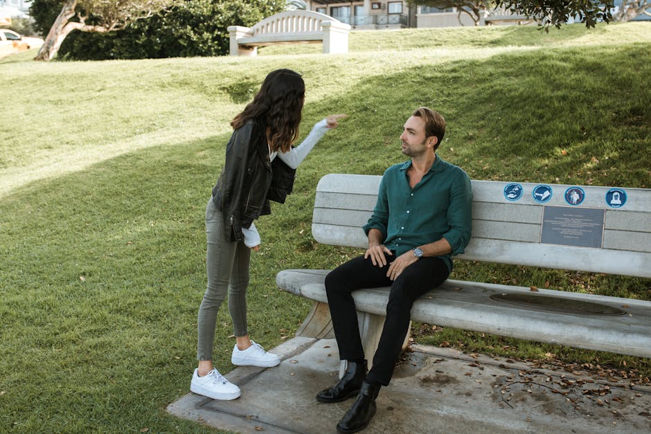 Two people in a conversation with body language and personal space