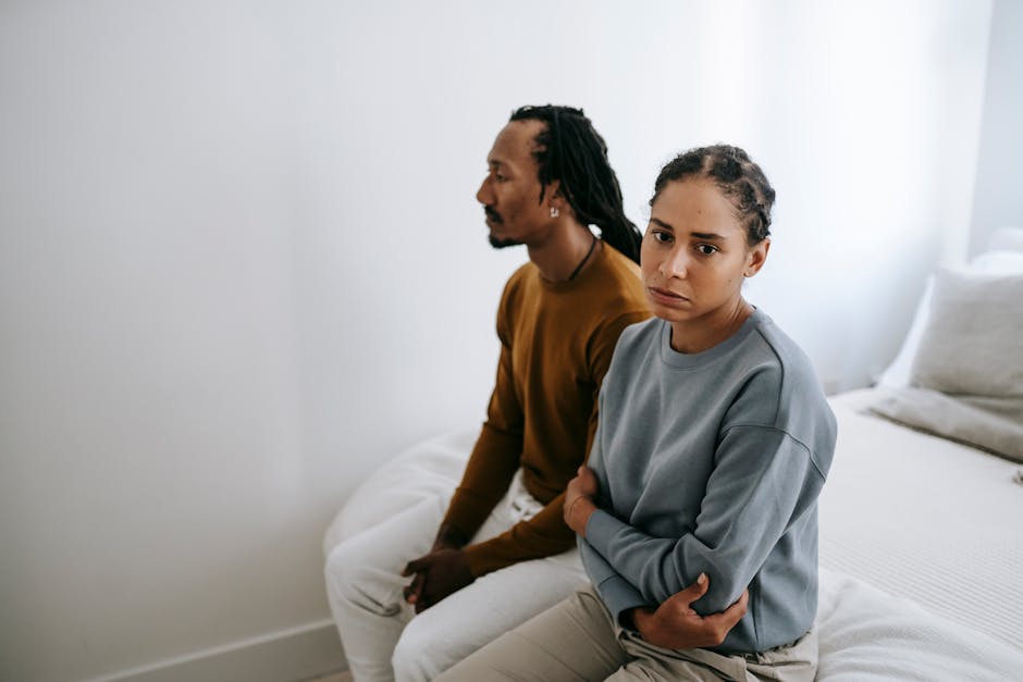 Couple in conflict with emotional distance