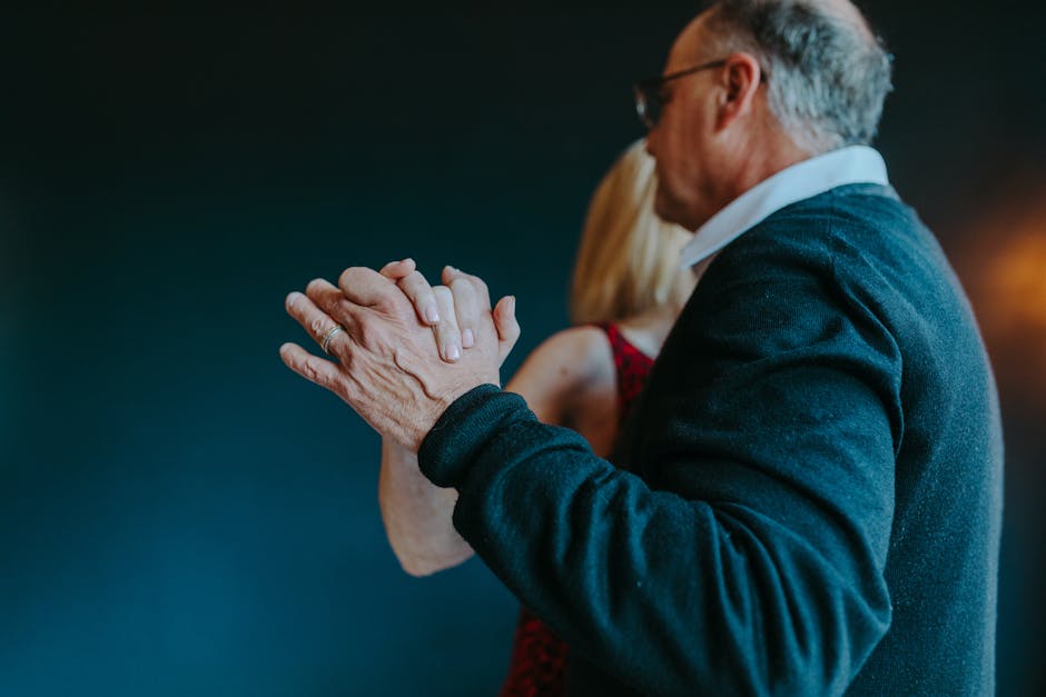Mature couple holding hands and enjoying a quiet moment together