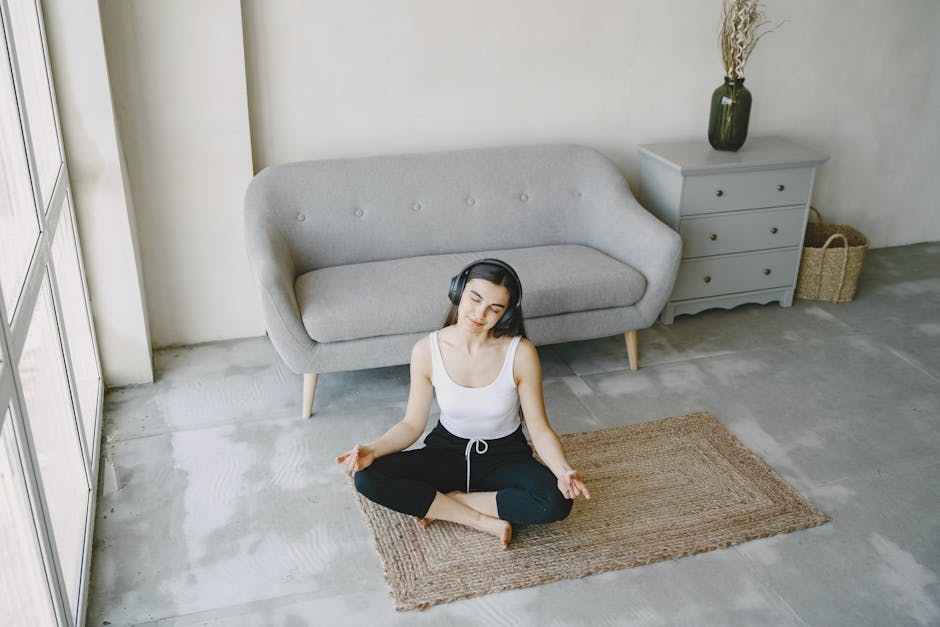 Person meditating quietly in a peaceful room