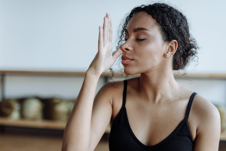 Person using relaxation technique for anxiety and stress management