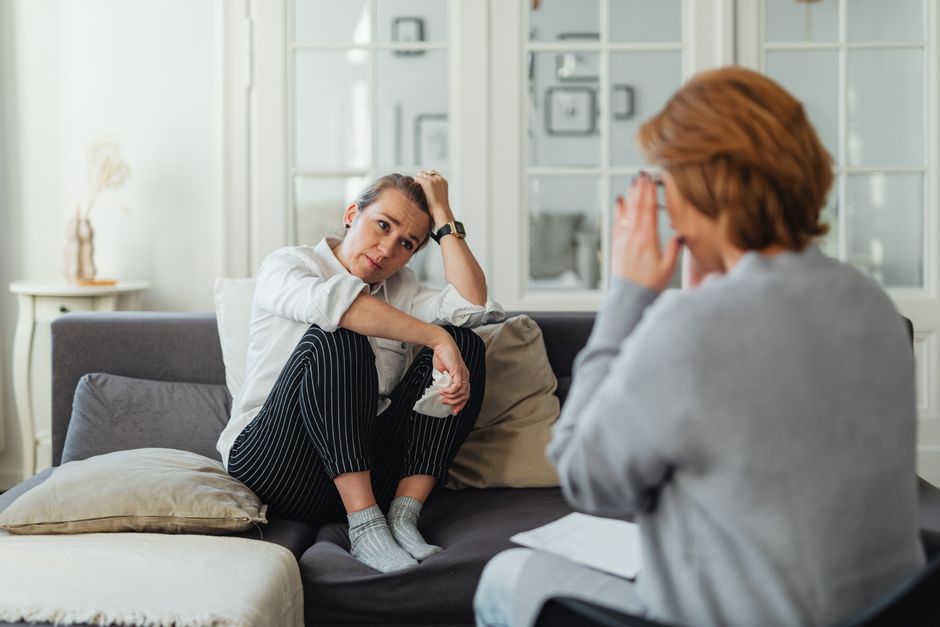 Therapist and patient in a calm counseling session