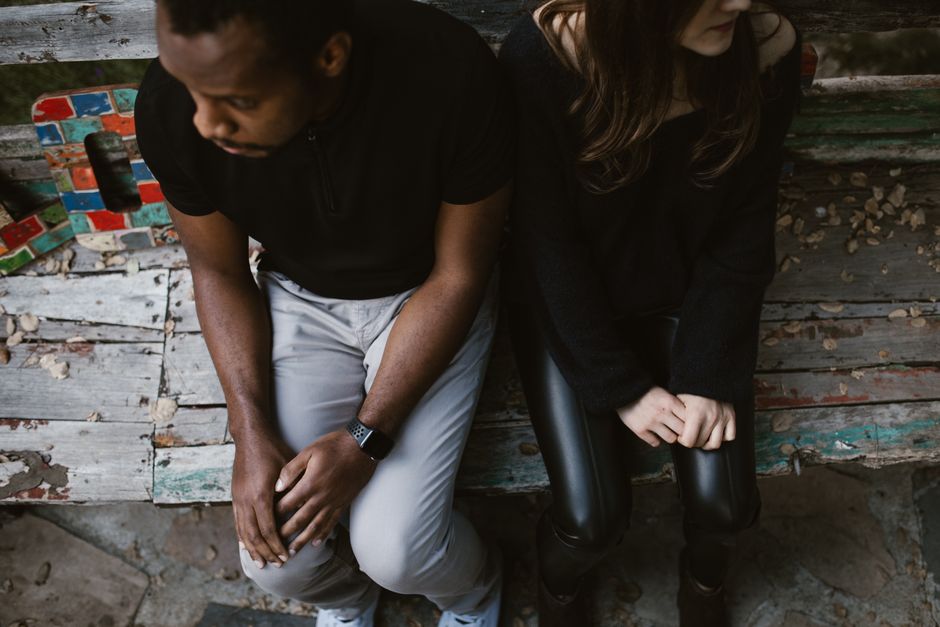 Couple in emotional distance and closeness