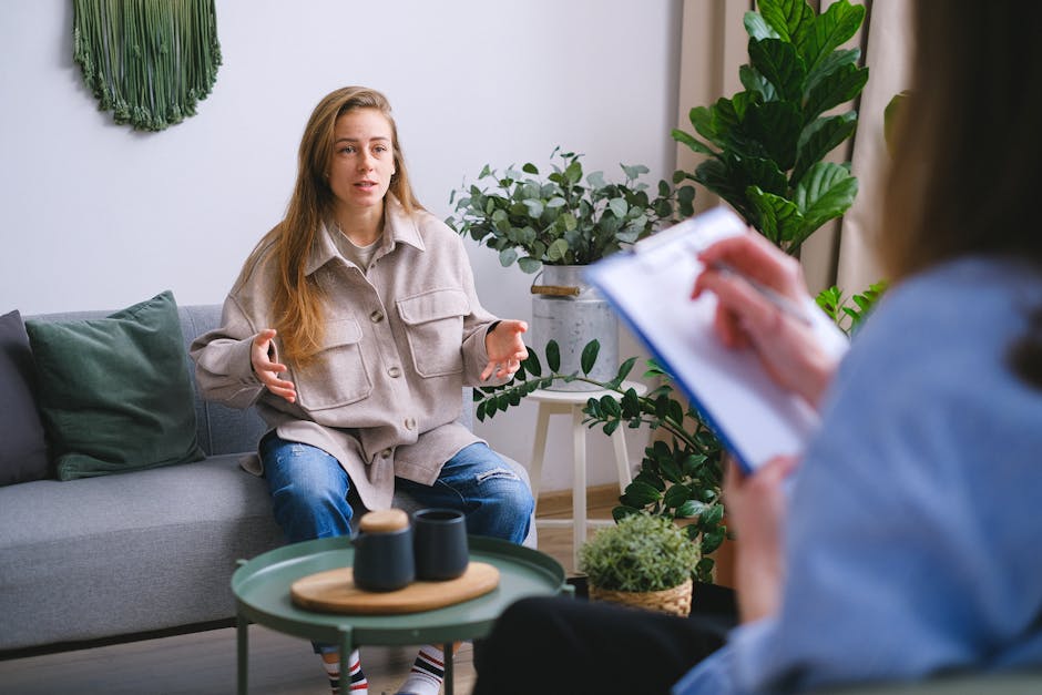 Therapist and patient in a counseling session