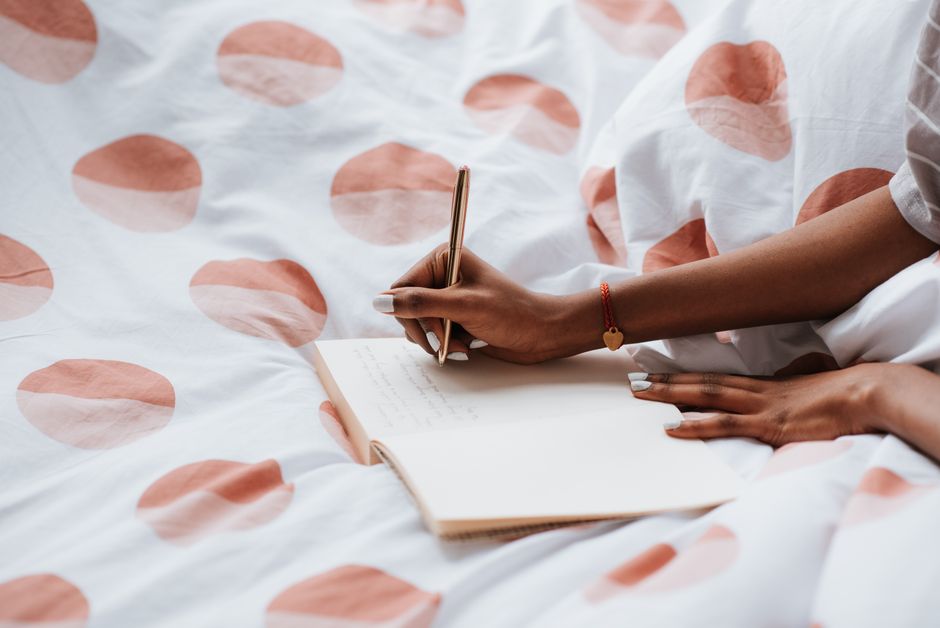 Calm morning routine with sleep journal and healthy lifestyle
