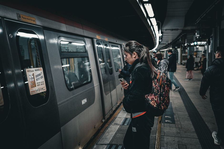 Person experiencing anxiety in public transport