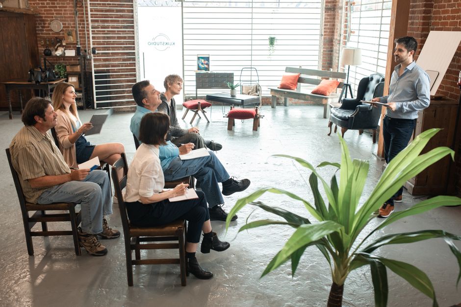People learning together in a classroom or workshop