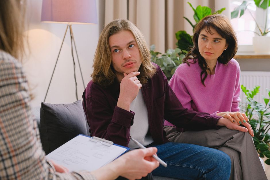 Therapist helping a couple in counseling session