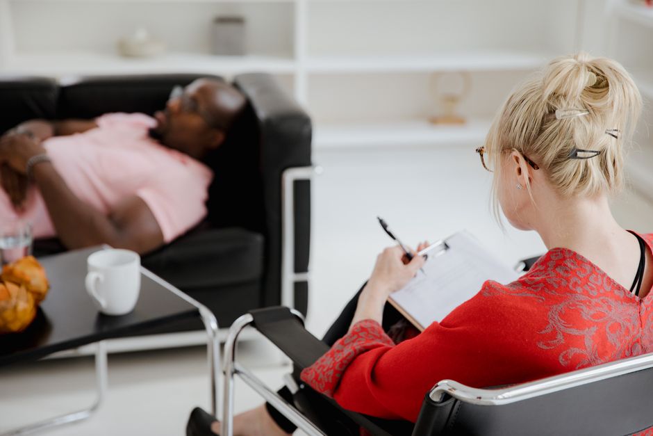 Therapist and patient in a calm counseling session